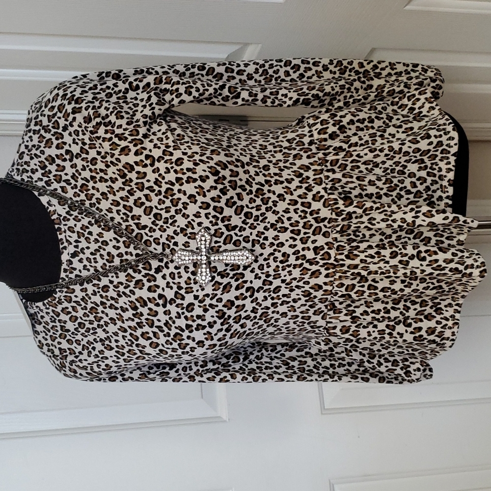 LEOPARD PEPLUM TOP (SMALL)